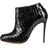 imageFSJ Women Fashion High Heel Ankle Boots with Rivets Closed Pointed Toe Stilettos Zipper Unique Style Shoes Size 415 M USBlackround Toe