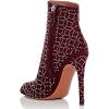imageFSJ Women Fashion High Heel Ankle Boots with Rivets Closed Pointed Toe Stilettos Zipper Unique Style Shoes Size 415 M USDark Red Pattern