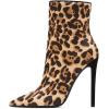 imageFSJ Women Fashion High Heel Ankle Boots with Rivets Closed Pointed Toe Stilettos Zipper Unique Style Shoes Size 415 M USHot Leopard