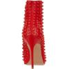imageFSJ Women Fashion High Heel Ankle Boots with Rivets Closed Pointed Toe Stilettos Zipper Unique Style Shoes Size 415 M USRed