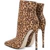 imageFSJ Women Fashion High Heel Ankle Boots with Rivets Closed Pointed Toe Stilettos Zipper Unique Style Shoes Size 415 M USSexy Leopard