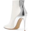 imageFSJ Women Fashion High Heel Ankle Boots with Rivets Closed Pointed Toe Stilettos Zipper Unique Style Shoes Size 415 M USWhitesilver Heel
