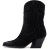 imageFSJ Women Western Cowboy Boots Mid Calf Fringe Pointed Toe Cowgirl Chunky Stacked Heel Fashion Tassel Vintage Ankle Booties Slip On Winter Short Boots Size 415 USBlack