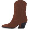 imageFSJ Women Western Cowboy Boots Mid Calf Fringe Pointed Toe Cowgirl Chunky Stacked Heel Fashion Tassel Vintage Ankle Booties Slip On Winter Short Boots Size 415 USBrown
