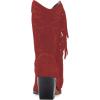 imageFSJ Women Western Cowboy Boots Mid Calf Fringe Pointed Toe Cowgirl Chunky Stacked Heel Fashion Tassel Vintage Ankle Booties Slip On Winter Short Boots Size 415 USRed