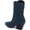 imageFSJ Women Western Cowboy Boots Mid Calf Fringe Pointed Toe Cowgirl Chunky Stacked Heel Fashion Tassel Vintage Ankle Booties Slip On Winter Short Boots Size 415 USDark Cyan