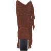 imageFSJ Women Western Cowboy Boots Mid Calf Fringe Pointed Toe Cowgirl Chunky Stacked Heel Fashion Tassel Vintage Ankle Booties Slip On Winter Short Boots Size 415 USBrown