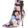 imageFSJ Women Fashion Printing Stiletto Ankle Boots Two Sides Zipup Pointed Toe High Heel Chelsea Booties Party Dress Office Lady Shoes Size 415 M USCartoonflower