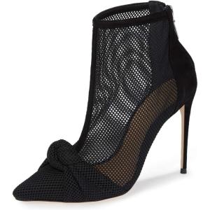 imageFSJ Women Fashion High Heel Ankle Boots with Rivets Closed Pointed Toe Stilettos Zipper Unique Style Shoes Size 415 M USBlack Bow
