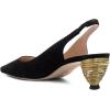 imageFSJ Women Comfy Pointed Toe Low Heels Slingback Pumps Circle Block Heel Slip On Ankle Strap Office Work Dress Shoes Size 415 USBlack
