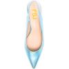 imageFSJ Women Comfy Pointed Toe Low Heels Slingback Pumps Circle Block Heel Slip On Ankle Strap Office Work Dress Shoes Size 415 USBlue