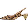 imageFSJ Women Comfy Pointed Toe Low Heels Slingback Pumps Circle Block Heel Slip On Ankle Strap Office Work Dress Shoes Size 415 USLeopard