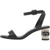 imageFSJ Women Crystal Low Block Chunky Heels Open Toe Ankle Strap Sandals Comfortable Wedding Party Prom Dress Summer Pump Shoes Size 416 USBlack