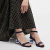 imageFSJ Women Crystal Low Block Chunky Heels Open Toe Ankle Strap Sandals Comfortable Wedding Party Prom Dress Summer Pump Shoes Size 416 USBlue