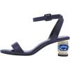 imageFSJ Women Crystal Low Block Chunky Heels Open Toe Ankle Strap Sandals Comfortable Wedding Party Prom Dress Summer Pump Shoes Size 416 USBlue