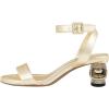 imageFSJ Women Crystal Low Block Chunky Heels Open Toe Ankle Strap Sandals Comfortable Wedding Party Prom Dress Summer Pump Shoes Size 416 USGold