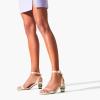 imageFSJ Women Crystal Low Block Chunky Heels Open Toe Ankle Strap Sandals Comfortable Wedding Party Prom Dress Summer Pump Shoes Size 416 USGold