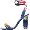 imageFSJ Women Gold Chain Crystal Chunky Block High Heel Ankle Strap Sandals Open Toe Fashion Dress Evening Party Shoes Size 416 USBlue Printing