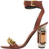 imageFSJ Women Gold Chain Crystal Chunky Block High Heel Ankle Strap Sandals Open Toe Fashion Dress Evening Party Shoes Size 416 USBrown