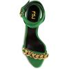 imageFSJ Women Gold Chain Crystal Chunky Block High Heel Ankle Strap Sandals Open Toe Fashion Dress Evening Party Shoes Size 416 USGreen