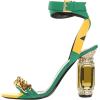 imageFSJ Women Gold Chain Crystal Chunky Block High Heel Ankle Strap Sandals Open Toe Fashion Dress Evening Party Shoes Size 416 USGreen Yellow