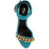 imageFSJ Women Gold Chain Crystal Chunky Block High Heel Ankle Strap Sandals Open Toe Fashion Dress Evening Party Shoes Size 416 USLight Blue