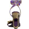 imageFSJ Women Gold Chain Crystal Chunky Block High Heel Ankle Strap Sandals Open Toe Fashion Dress Evening Party Shoes Size 416 USPurple Printing