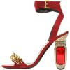 imageFSJ Women Gold Chain Crystal Chunky Block High Heel Ankle Strap Sandals Open Toe Fashion Dress Evening Party Shoes Size 416 USRed