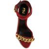 imageFSJ Women Gold Chain Crystal Chunky Block High Heel Ankle Strap Sandals Open Toe Fashion Dress Evening Party Shoes Size 416 USRed