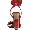 imageFSJ Women Gold Chain Crystal Chunky Block High Heel Ankle Strap Sandals Open Toe Fashion Dress Evening Party Shoes Size 416 USRed