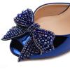 imageFSJ Women Luxury Crystal Chunky Heeled Mules Rhinestone Bow Peep Toe Slip On Backless Gem Slide Sandals Summer Slipper Shoes Size 415 USBlue
