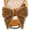 imageFSJ Women Luxury Crystal Chunky Heeled Mules Rhinestone Bow Peep Toe Slip On Backless Gem Slide Sandals Summer Slipper Shoes Size 415 USGold
