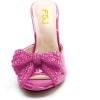 imageFSJ Women Luxury Crystal Chunky Heeled Mules Rhinestone Bow Peep Toe Slip On Backless Gem Slide Sandals Summer Slipper Shoes Size 415 USPink