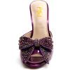 imageFSJ Women Luxury Crystal Chunky Heeled Mules Rhinestone Bow Peep Toe Slip On Backless Gem Slide Sandals Summer Slipper Shoes Size 415 USPurple