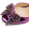 imageFSJ Women Luxury Crystal Chunky Heeled Mules Rhinestone Bow Peep Toe Slip On Backless Gem Slide Sandals Summer Slipper Shoes Size 415 USPurple