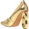 imageFSJ Women Novelty Closed Pointed Toe Slip On Pumps Gorgeous Metal Chain High Heel Party Wedding Dating Shoes Size 416 USGold