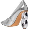 imageFSJ Women Novelty Closed Pointed Toe Slip On Pumps Gorgeous Metal Chain High Heel Party Wedding Dating Shoes Size 416 USSilver