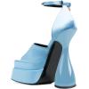imageFSJ Women Platform Chunky Heel Open Toe Crystal Ankle Strap Heeled Sandals Block High Heel Sexy Cocktail Party Shoes Size 416 USBlue