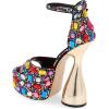 imageFSJ Women Platform Chunky Heel Open Toe Crystal Ankle Strap Heeled Sandals Block High Heel Sexy Cocktail Party Shoes Size 416 USGems
