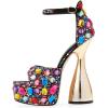 imageFSJ Women Platform Chunky Heel Open Toe Crystal Ankle Strap Heeled Sandals Block High Heel Sexy Cocktail Party Shoes Size 416 USGems