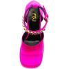 imageFSJ Women Platform Chunky Heel Open Toe Crystal Ankle Strap Heeled Sandals Block High Heel Sexy Cocktail Party Shoes Size 416 USHot Pink