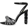 imageFSJ Women Sexy Shiny Strap Knot Open Toe Sandals Crystal High Heel Ankle Strap Summer Party Evening Prom Dance Shoes Size 415 USBlack
