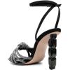 imageFSJ Women Sexy Shiny Strap Knot Open Toe Sandals Crystal High Heel Ankle Strap Summer Party Evening Prom Dance Shoes Size 415 USBlack