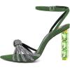 imageFSJ Women Sexy Shiny Strap Knot Open Toe Sandals Crystal High Heel Ankle Strap Summer Party Evening Prom Dance Shoes Size 415 USGreen
