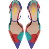 imageFSJ Women Shiny Crystal Heel Colorful Sandals Pointed Toe High Heel Ankle Strap Buckle Party Prom Dress Ladies Shoes Size 415 USDark Blue Heel