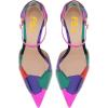 imageFSJ Women Shiny Crystal Heel Colorful Sandals Pointed Toe High Heel Ankle Strap Buckle Party Prom Dress Ladies Shoes Size 415 USFuchsia Heel