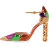 imageFSJ Women Shiny Crystal Heel Colorful Sandals Pointed Toe High Heel Ankle Strap Buckle Party Prom Dress Ladies Shoes Size 415 USGolden Heel