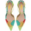 imageFSJ Women Shiny Crystal Heel Colorful Sandals Pointed Toe High Heel Ankle Strap Buckle Party Prom Dress Ladies Shoes Size 415 USGreen Heel