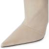 imageFSJ Women Slouchy Over The Knee Crystal Boots Thigh High Pointed Toe Chunky Block Heel with Bling Rhinestones Stretch Girl Party Shoes Size 416 USApricot Suede