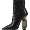 imageFSJ Women Sparkly Crystal Block High Heel Pointed Toe Ankle Boot Side Zipper Wedding Party Banquet Dress Shoes Size 415 USBlack